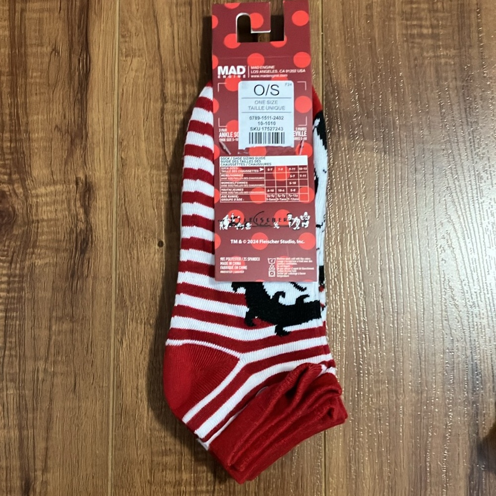 *🧡3/20$*Betty Boop| 3 Pack Ankle Socks - Picture 3 of 4